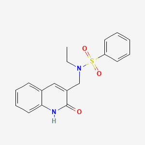 molecular formula C18H18N2O3S B11418353 N-ethyl-N-[(2-hydroxyquinolin-3-yl)methyl]benzenesulfonamide 