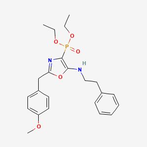 molecular formula C23H29N2O5P B11418366 Diethyl {2-(4-methoxybenzyl)-5-[(2-phenylethyl)amino]-1,3-oxazol-4-yl}phosphonate 