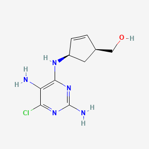 molecular formula C₁₀H₁₄ClN₅O B1141837 (1S,4R)-4-[(2,5-Diamino-6-chloro-4-pyrimidinyl)amino]-2-cyclopentene-1-methanol CAS No. 141271-12-7