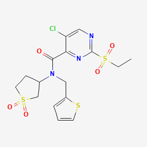 5-chloro-N-(1,1-dioxidotetrahydrothiophen-3-yl)-2-(ethylsulfonyl)-N-(thiophen-2-ylmethyl)pyrimidine-4-carboxamide