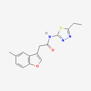 molecular formula C15H15N3O2S B11418384 N-(5-ethyl-1,3,4-thiadiazol-2-yl)-2-(5-methyl-1-benzofuran-3-yl)acetamide 