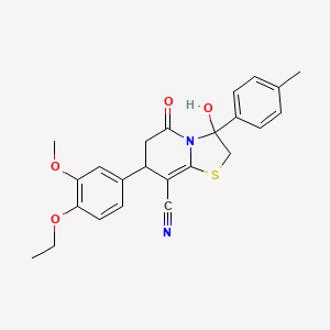 7-(4-ethoxy-3-methoxyphenyl)-3-hydroxy-3-(4-methylphenyl)-5-oxo-2,3,6,7-tetrahydro-5H-[1,3]thiazolo[3,2-a]pyridine-8-carbonitrile