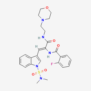 N-[(1Z)-1-[1-(dimethylsulfamoyl)-1H-indol-3-yl]-3-{[2-(morpholin-4-yl)ethyl]amino}-3-oxoprop-1-en-2-yl]-2-fluorobenzamide