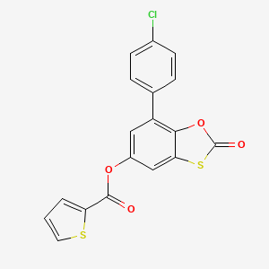 7-(4-Chlorophenyl)-2-oxo-1,3-benzoxathiol-5-yl thiophene-2-carboxylate