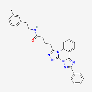 N-[2-(3-methylphenyl)ethyl]-4-(9-phenyl-2,4,5,7,8,10-hexazatetracyclo[10.4.0.02,6.07,11]hexadeca-1(16),3,5,8,10,12,14-heptaen-3-yl)butanamide