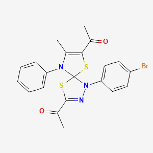 1,1'-[1-(4-Bromophenyl)-8-methyl-9-phenyl-4,6-dithia-1,2,9-triazaspiro[4.4]nona-2,7-diene-3,7-diyl]diethanone