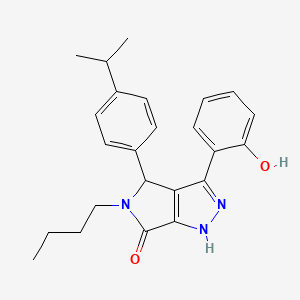 molecular formula C24H27N3O2 B11418502 5-butyl-3-(2-hydroxyphenyl)-4-[4-(propan-2-yl)phenyl]-4,5-dihydropyrrolo[3,4-c]pyrazol-6(1H)-one 