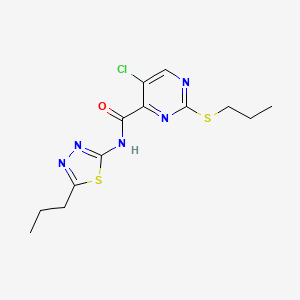 5-chloro-2-(propylsulfanyl)-N-(5-propyl-1,3,4-thiadiazol-2-yl)pyrimidine-4-carboxamide