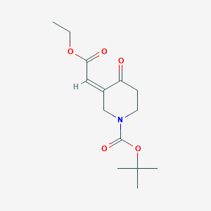 molecular formula C₁₄H₂₁NO₅ B1141852 tert-Butyl 3-(2-ethoxy-2-oxoethylidene)-4-oxopiperidine-1-carboxylate CAS No. 1395498-37-9
