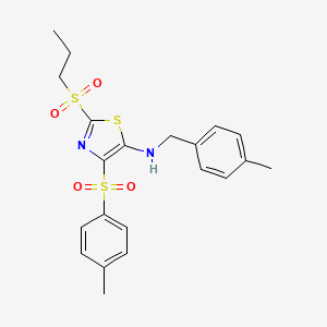 N-(4-methylbenzyl)-4-[(4-methylphenyl)sulfonyl]-2-(propylsulfonyl)-1,3-thiazol-5-amine