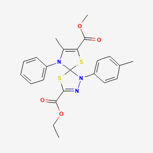 3-Ethyl 7-methyl 8-methyl-1-(4-methylphenyl)-9-phenyl-4,6-dithia-1,2,9-triazaspiro[4.4]nona-2,7-diene-3,7-dicarboxylate