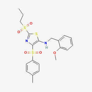 N-(2-methoxybenzyl)-4-[(4-methylphenyl)sulfonyl]-2-(propylsulfonyl)-1,3-thiazol-5-amine