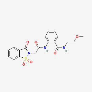 2-{[(1,1-dioxido-3-oxo-1,2-benzisothiazol-2(3H)-yl)acetyl]amino}-N-(2-methoxyethyl)benzamide