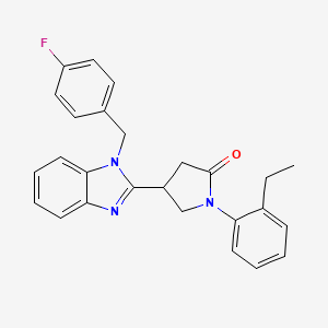 molecular formula C26H24FN3O B11418564 1-(2-ethylphenyl)-4-[1-(4-fluorobenzyl)-1H-benzimidazol-2-yl]pyrrolidin-2-one 