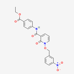 Ethyl 4-(1-((3-nitrobenzyl)oxy)-2-oxo-1,2-dihydropyridine-3-carboxamido)benzoate