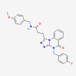 3-{4-[(4-fluorophenyl)methyl]-5-oxo-4H,5H-[1,2,4]triazolo[4,3-a]quinazolin-1-yl}-N-[(4-methoxyphenyl)methyl]propanamide