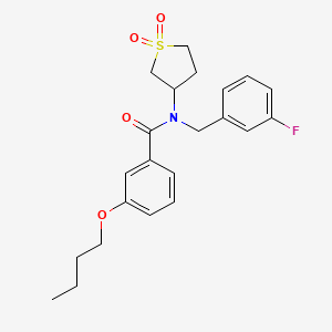 3-butoxy-N-(1,1-dioxidotetrahydrothiophen-3-yl)-N-(3-fluorobenzyl)benzamide