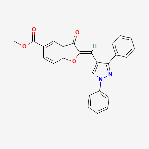 methyl (2Z)-2-[(1,3-diphenyl-1H-pyrazol-4-yl)methylidene]-3-oxo-2,3-dihydro-1-benzofuran-5-carboxylate