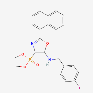 molecular formula C22H20FN2O4P B11418649 Dimethyl {5-[(4-fluorobenzyl)amino]-2-(naphthalen-1-yl)-1,3-oxazol-4-yl}phosphonate 