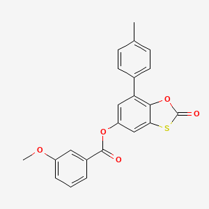 molecular formula C22H16O5S B11418683 7-(4-Methylphenyl)-2-oxo-1,3-benzoxathiol-5-yl 3-methoxybenzoate 