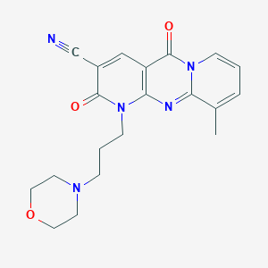 11-methyl-7-(3-morpholin-4-ylpropyl)-2,6-dioxo-1,7,9-triazatricyclo[8.4.0.03,8]tetradeca-3(8),4,9,11,13-pentaene-5-carbonitrile