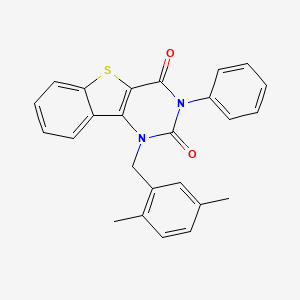 molecular formula C25H20N2O2S B11418696 1-(2,5-dimethylbenzyl)-3-phenyl[1]benzothieno[3,2-d]pyrimidine-2,4(1H,3H)-dione 