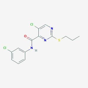 5-chloro-N-(3-chlorophenyl)-2-(propylsulfanyl)pyrimidine-4-carboxamide