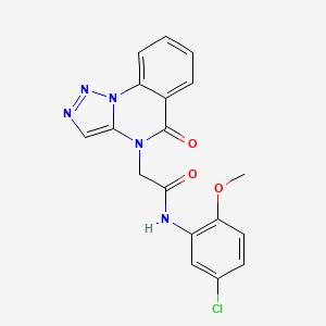 molecular formula C18H14ClN5O3 B11418718 N-(5-chloro-2-methoxyphenyl)-2-(5-oxo[1,2,3]triazolo[1,5-a]quinazolin-4(5H)-yl)acetamide 