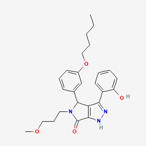 molecular formula C26H31N3O4 B11418731 3-(2-hydroxyphenyl)-5-(3-methoxypropyl)-4-[3-(pentyloxy)phenyl]-4,5-dihydropyrrolo[3,4-c]pyrazol-6(1H)-one 