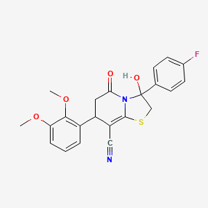 7-(2,3-dimethoxyphenyl)-3-(4-fluorophenyl)-3-hydroxy-5-oxo-2,3,6,7-tetrahydro-5H-[1,3]thiazolo[3,2-a]pyridine-8-carbonitrile