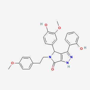 4-(4-hydroxy-3-methoxyphenyl)-3-(2-hydroxyphenyl)-5-[2-(4-methoxyphenyl)ethyl]-4,5-dihydropyrrolo[3,4-c]pyrazol-6(2H)-one