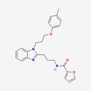 N-(3-{1-[3-(4-methylphenoxy)propyl]-1H-benzimidazol-2-yl}propyl)furan-2-carboxamide