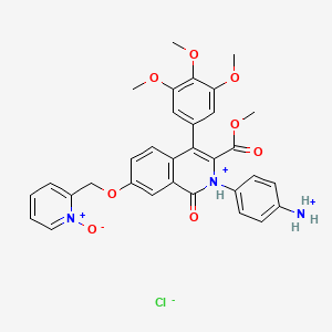 molecular formula C₃₂H₃₀ClN₃O₈ B1141876 [4-[3-Methoxycarbonyl-7-[(1-oxidopyridin-1-ium-2-yl)methoxy]-1-oxo-4-(3,4,5-trimethoxyphenyl)-2H-isoquinolin-2-ium-2-yl]phenyl]azanium;chloride CAS No. 260414-73-1
