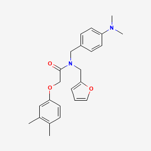 molecular formula C24H28N2O3 B11418760 N-[4-(dimethylamino)benzyl]-2-(3,4-dimethylphenoxy)-N-(furan-2-ylmethyl)acetamide 