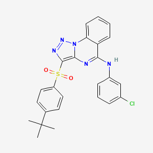 molecular formula C25H22ClN5O2S B11418763 3-[(4-tert-butylphenyl)sulfonyl]-N-(3-chlorophenyl)[1,2,3]triazolo[1,5-a]quinazolin-5-amine 