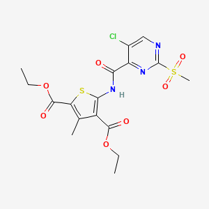 Diethyl 5-({[5-chloro-2-(methylsulfonyl)pyrimidin-4-yl]carbonyl}amino)-3-methylthiophene-2,4-dicarboxylate