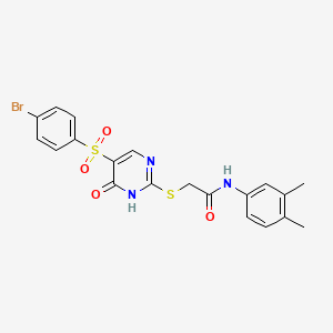 2-((5-((4-bromophenyl)sulfonyl)-6-oxo-1,6-dihydropyrimidin-2-yl)thio)-N-(3,4-dimethylphenyl)acetamide