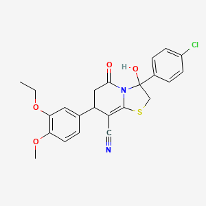 3-(4-chlorophenyl)-7-(3-ethoxy-4-methoxyphenyl)-3-hydroxy-5-oxo-2,3,6,7-tetrahydro-5H-[1,3]thiazolo[3,2-a]pyridine-8-carbonitrile