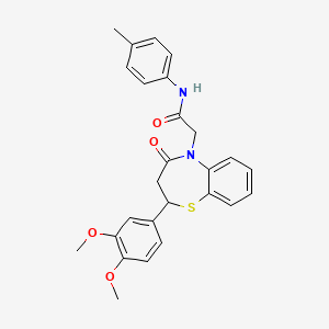 2-(2-(3,4-dimethoxyphenyl)-4-oxo-3,4-dihydrobenzo[b][1,4]thiazepin-5(2H)-yl)-N-(p-tolyl)acetamide