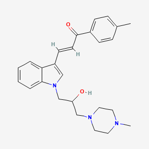 (2E)-3-{1-[2-hydroxy-3-(4-methylpiperazin-1-yl)propyl]-1H-indol-3-yl}-1-(4-methylphenyl)prop-2-en-1-one