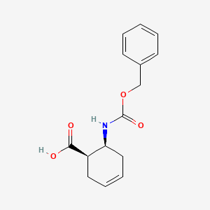 molecular formula C15H17NO4 B1141886 顺式-6-苄氧羰基氨基环己-3-烯羧酸 CAS No. 124753-65-7