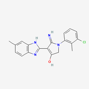 5-Amino-1-(3-chloro-2-methylphenyl)-4-(6-methyl-1H-1,3-benzodiazol-2-YL)-2,3-dihydro-1H-pyrrol-3-one