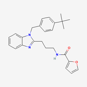 molecular formula C26H29N3O2 B11418876 N-{3-[1-(4-tert-butylbenzyl)-1H-benzimidazol-2-yl]propyl}furan-2-carboxamide 