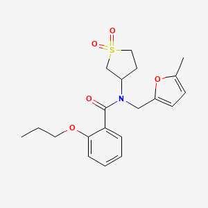 molecular formula C20H25NO5S B11418894 N-(1,1-dioxidotetrahydrothiophen-3-yl)-N-[(5-methylfuran-2-yl)methyl]-2-propoxybenzamide 