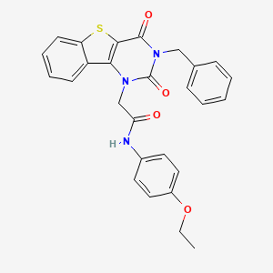 molecular formula C27H23N3O4S B11418910 2-(3-benzyl-2,4-dioxo-3,4-dihydro[1]benzothieno[3,2-d]pyrimidin-1(2H)-yl)-N-(4-ethoxyphenyl)acetamide 