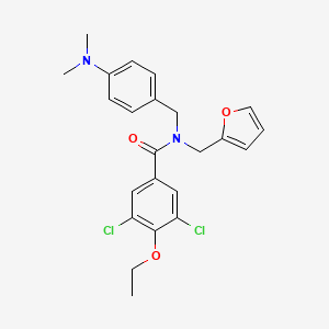 molecular formula C23H24Cl2N2O3 B11418914 3,5-dichloro-N-[4-(dimethylamino)benzyl]-4-ethoxy-N-(furan-2-ylmethyl)benzamide 