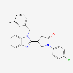 molecular formula C25H22ClN3O B11418915 1-(4-chlorophenyl)-4-[1-(3-methylbenzyl)-1H-benzimidazol-2-yl]pyrrolidin-2-one 