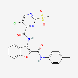 5-chloro-N-{2-[(4-methylphenyl)carbamoyl]-1-benzofuran-3-yl}-2-(methylsulfonyl)pyrimidine-4-carboxamide