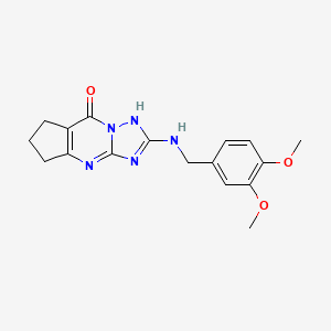 molecular formula C17H19N5O3 B11418995 2-[(3,4-dimethoxybenzyl)amino]-4,5,6,7-tetrahydro-8H-cyclopenta[d][1,2,4]triazolo[1,5-a]pyrimidin-8-one 