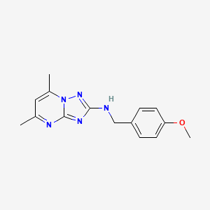 N-[(4-methoxyphenyl)methyl]-5,7-dimethyl-[1,2,4]triazolo[1,5-a]pyrimidin-2-amine